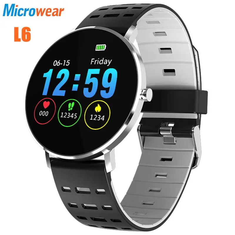 MICROWEAR L6 Intelligent Dynamic Heart Rate Monitoring Color Screen Samrt Bracelet Wristband 380MAH Running Sports Smart Watch |