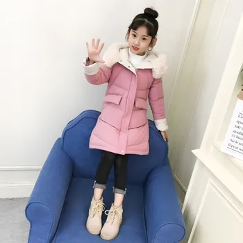

New Pattern Girls Winter Casual Coat Children Pocket Cotton-padded Clothes