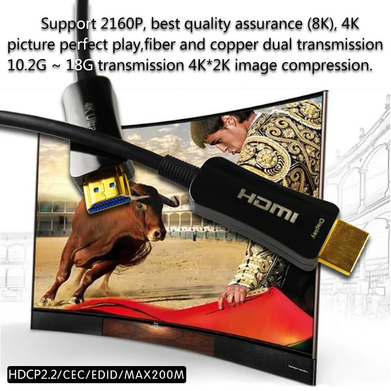 7 5 м волоконный кабель Поддержка HDCP2.2/CEC/EDID оптический HDMI 4 K (4096*2160) 60 Гц 18G 2 0 PLUG AND PLAY