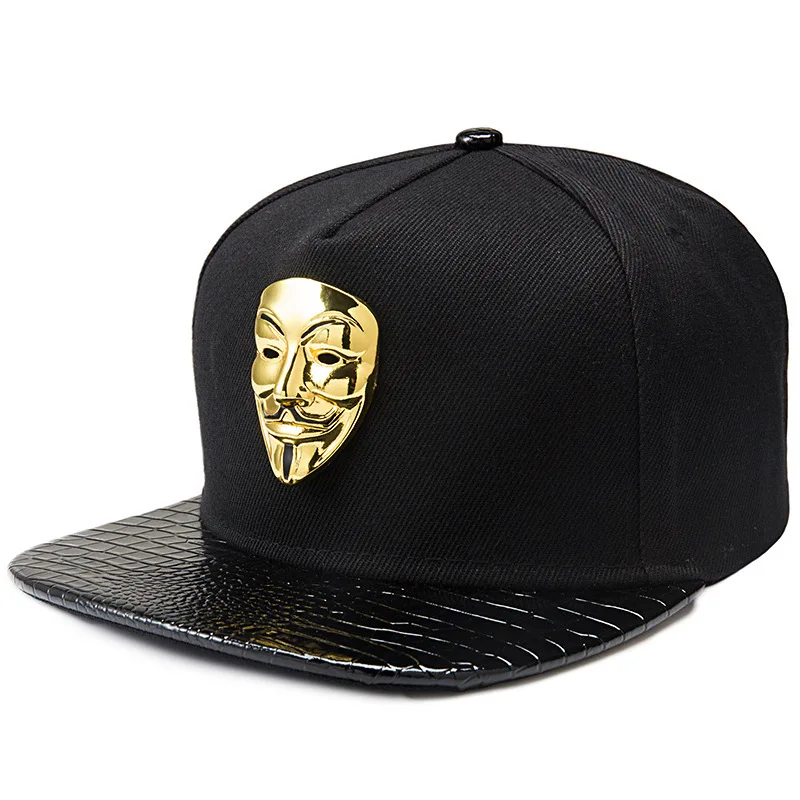 

Hip Hop Snapback Caps V For Vendetta Baseball Caps Black Hats Flat Brim Street Bboy Rapper Dancer MC DJ Skate Gorras
