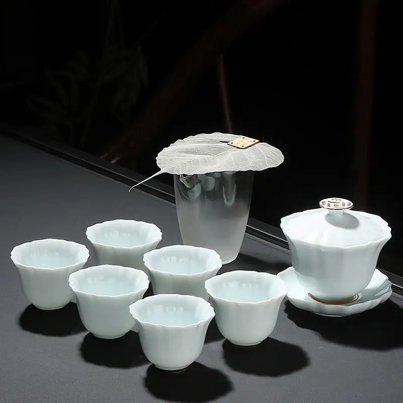 White Ceramic Gaiwan Set Chinese Kung Fu Teaware Sets China Tea Set Teapot Teaset Gaiwan Set Tea Cups Of Tea Ceremony Tea Pot White Ceramic Gaiwan Set Chinese Kung Fu Teaware Sets China Tea Set Teapot Teaset Gaiwan Set Tea Cups Of Tea Ceremony Tea Pot