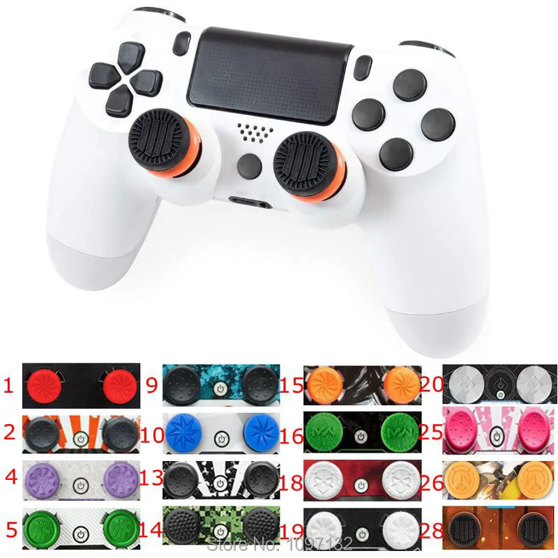 

2 in 1 Silicone Rubber Extended Thumbstick Caps for PS4 Joystick Grips Accessories for PS4 Slim Controllers Play Video Games