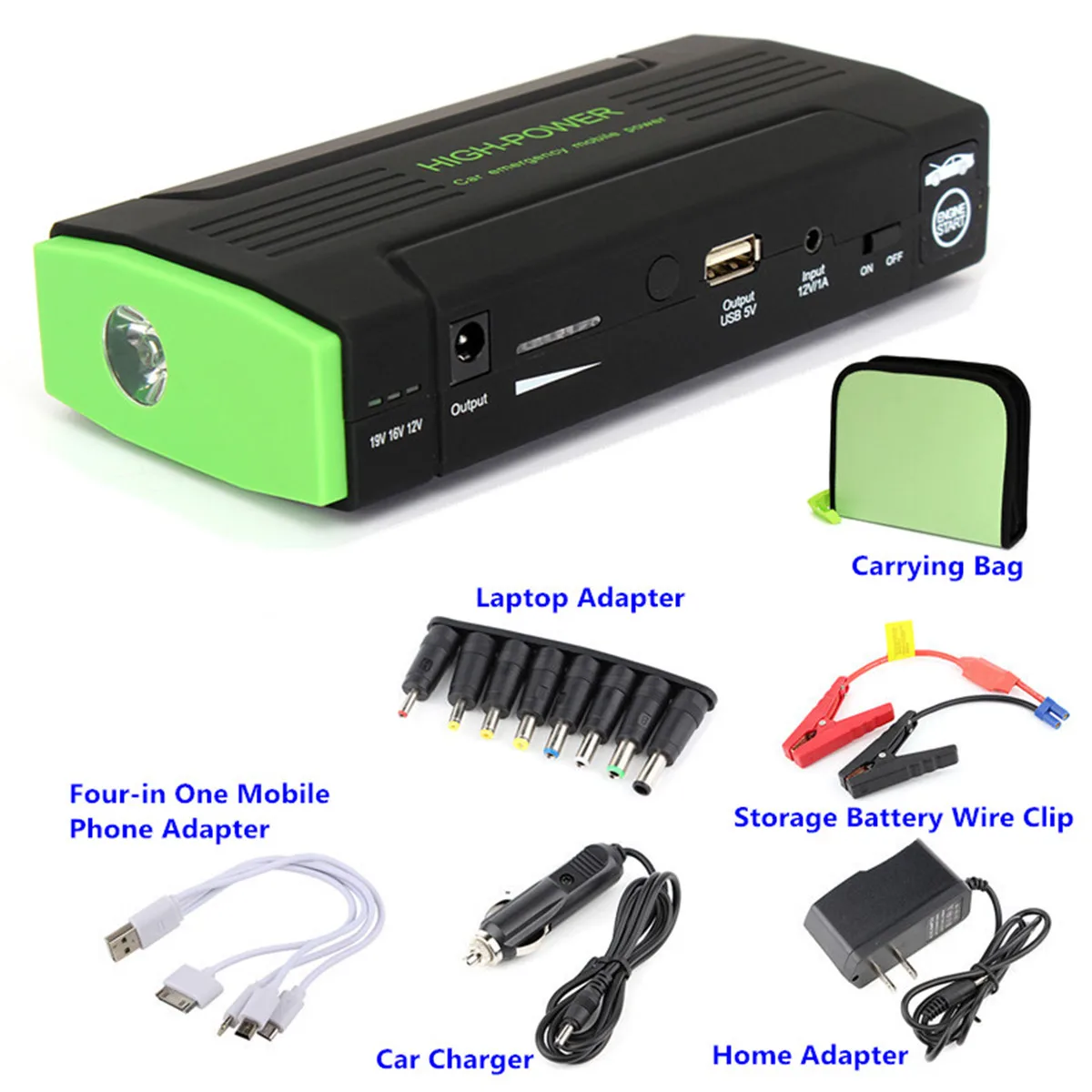 Multifunction Jump Starter 30000mAh 12V/16V/19V 400A Portable Power Bank Car Battery Booster Charger Starting Device