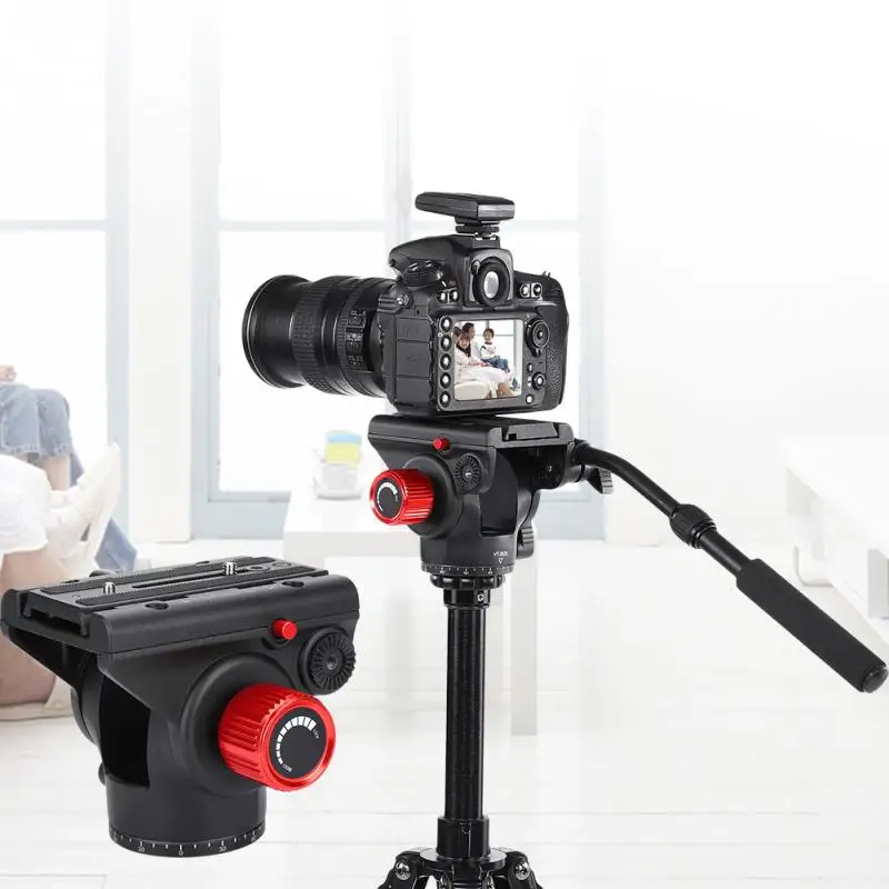

KINGJOY VT-3520 360 Panoramic Fluid Drag Damping Head Video Tripod Head with Quick Release Plate 2019 new style
