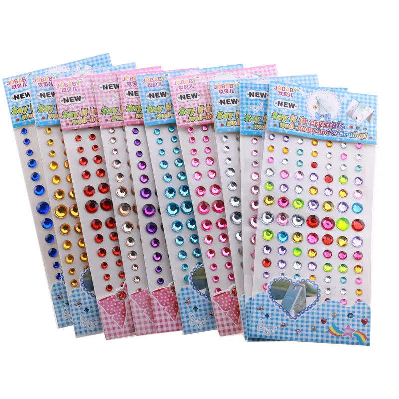 

6MM 8MM 10MM 12MM Acrylic Circle Beads Self-adhesive Round Crystal Stone Sticker Individual Particle For Jewelry DIY Hand Made