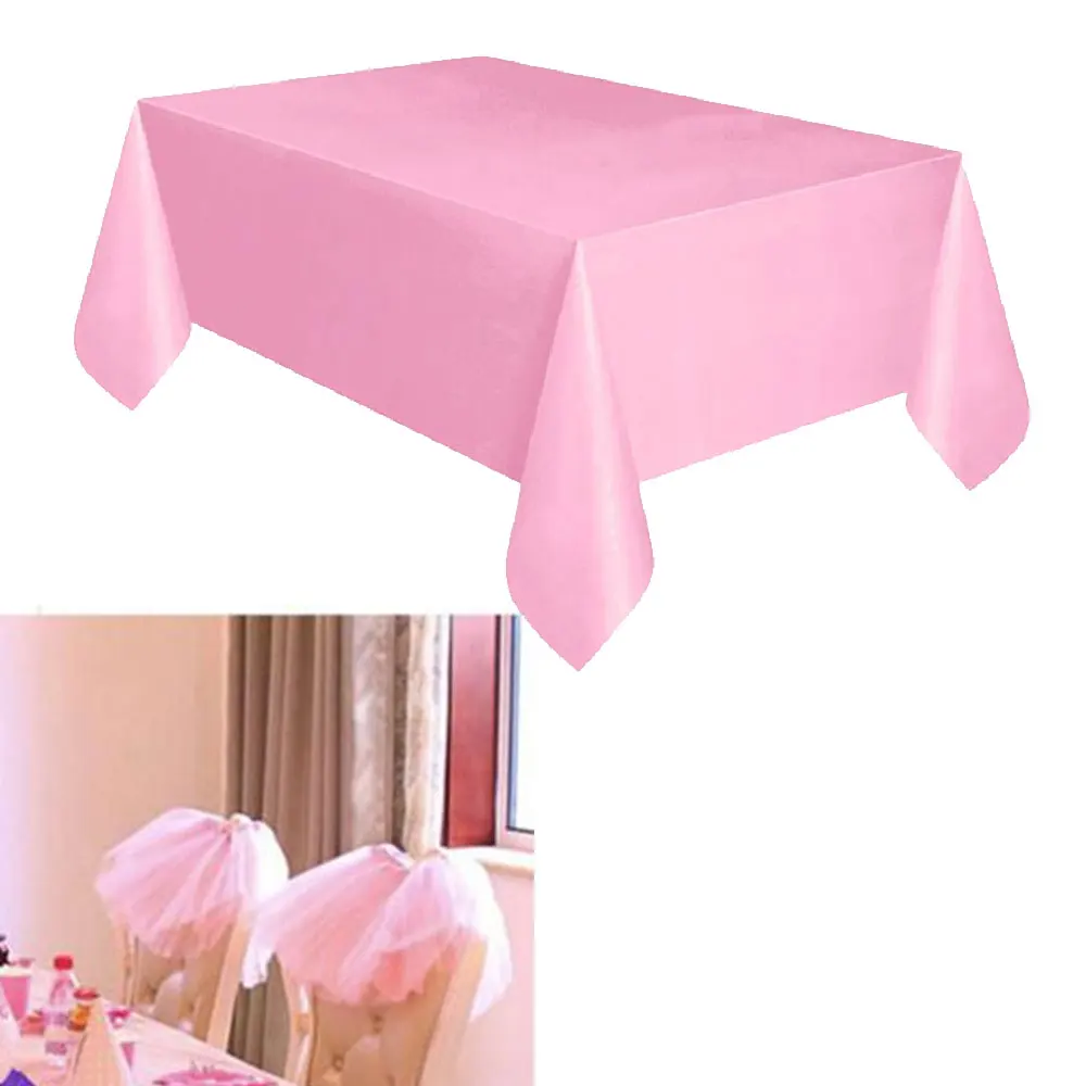 New 4 Colors Round Square Disposable Plastic Table Cloth Camping Party