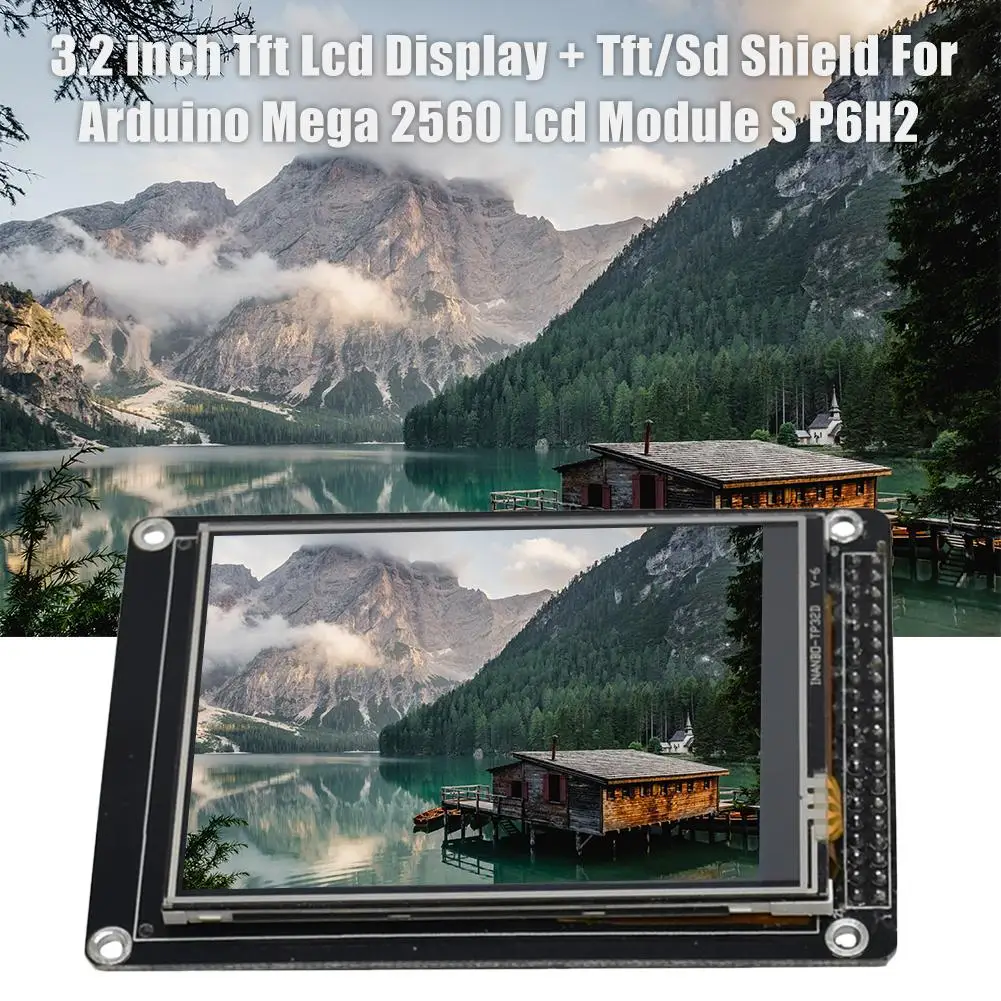

3.2 inches TFT Lcd Display + Tft/Sd Shield 240374PQ 65K color SSD1289 320 TFT x 240 RGB For Arduino Mega 2560 Lcd Module S P6H2