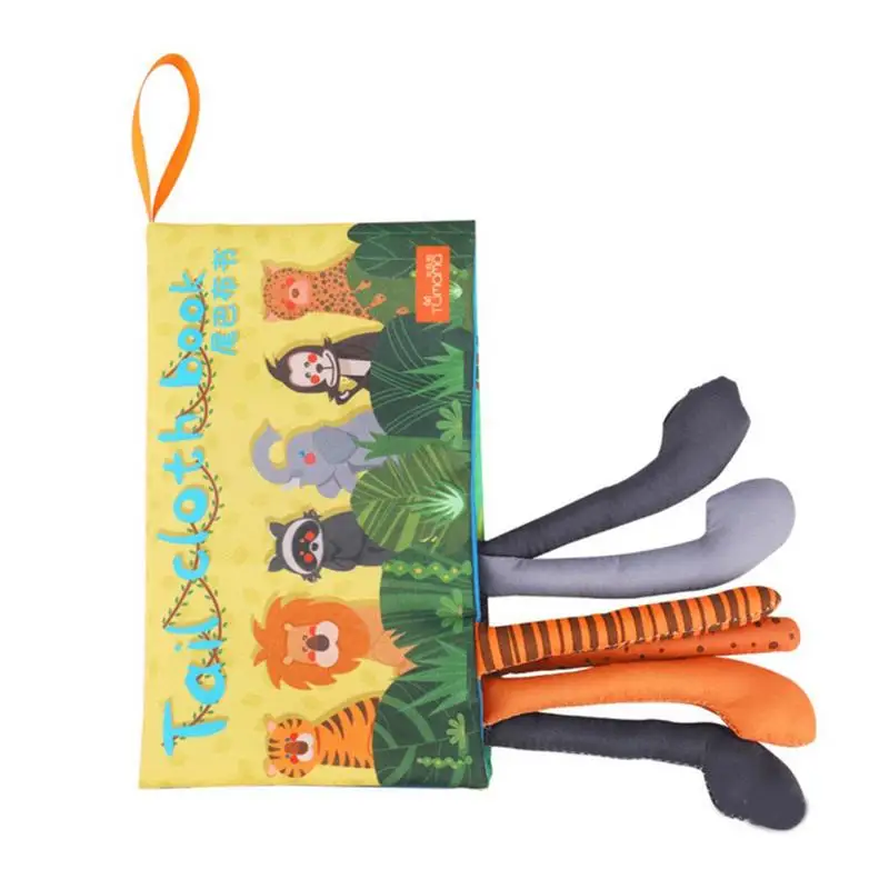 

Baby Cloth Book Toy Animal Tails Cloth Book Tear Resistant Enlightenment Cognitive Cloth Book Preschool Educational Toy for Kids