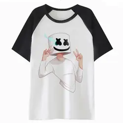 Футболка marshmello забавная harajuku футболка для хип-хоп футболка одежда уличная Мужская Топ хип-мужская футболка C2642