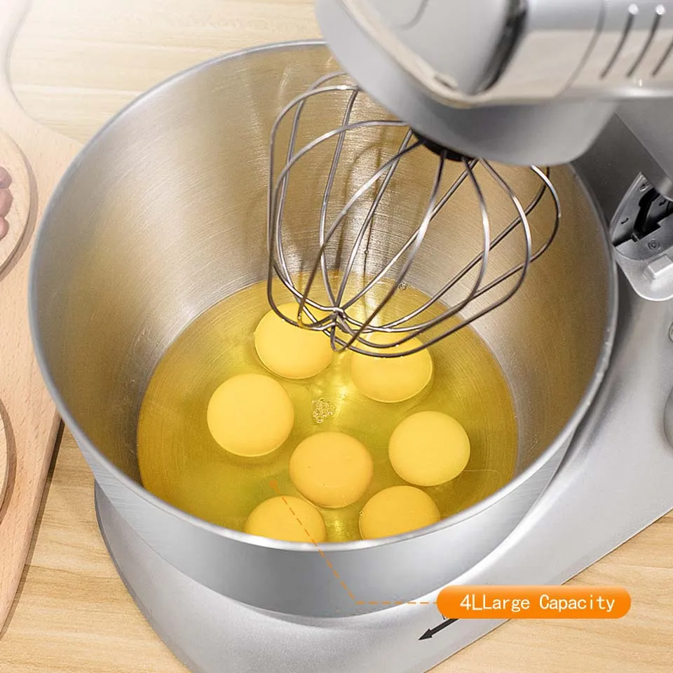 4L large bowl 6-speed Household Kitchen chef Electric Food Stand Mixer Egg Whisk Dough Cream Blender juicer meat grinder mincer 5