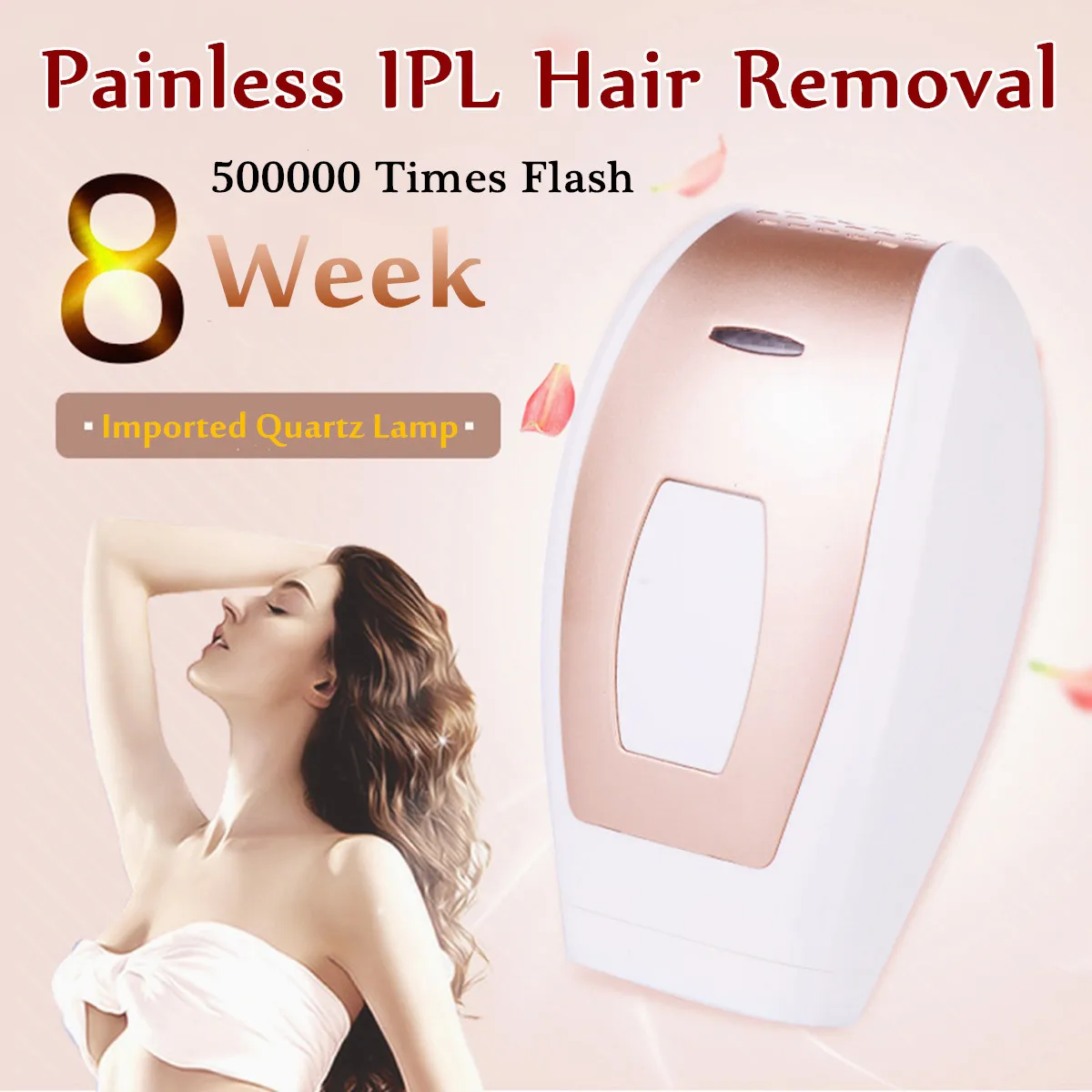 

Safe 110~240VLaser IPL Epillator Hair Remover Lip Armpit Body Bikini Removal 500000 Flashes Painless Five Adjustable US/EU Plug