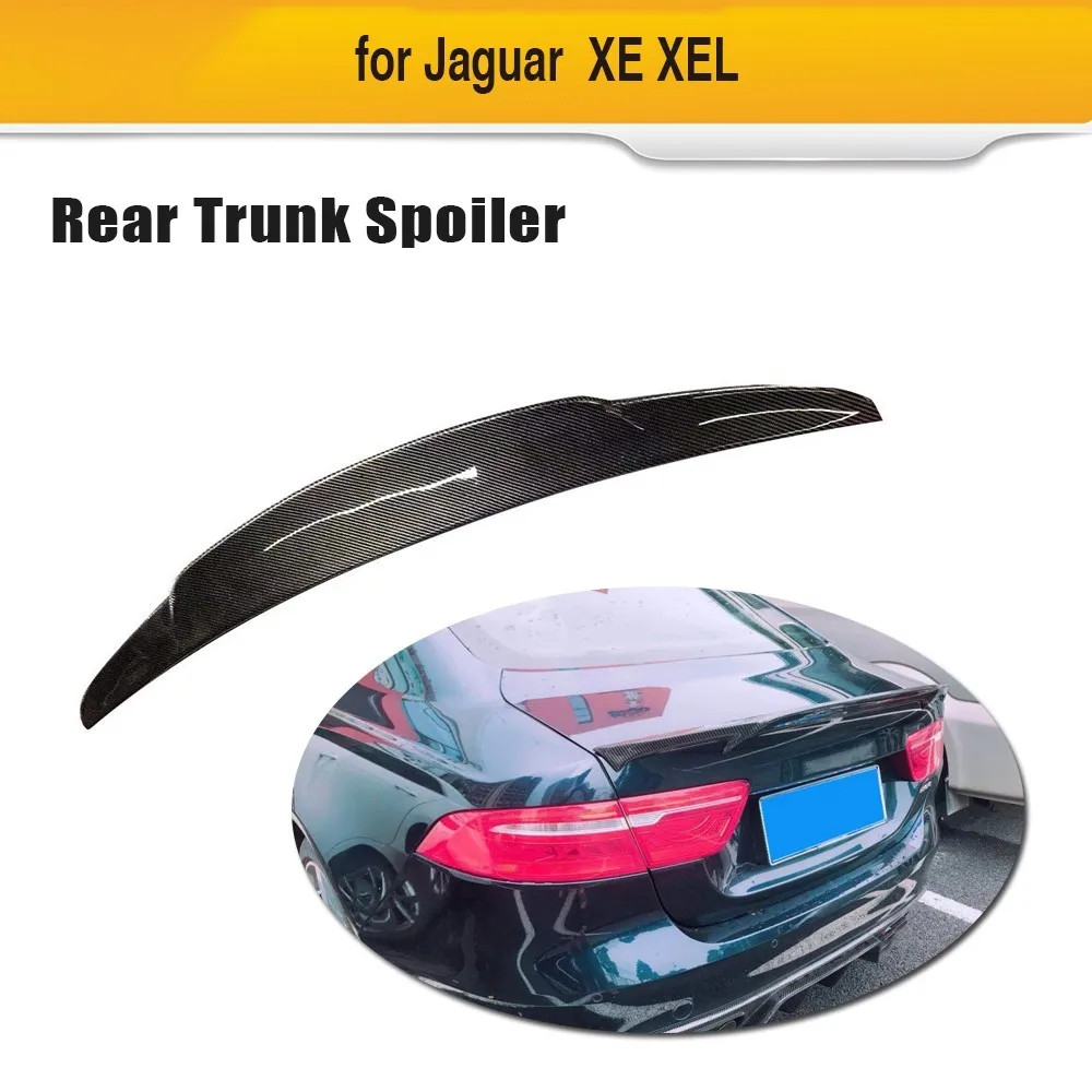 Для Jaguar XE XEL 2017 2018 углеродное волокно задний спойлер багажника Boot губ