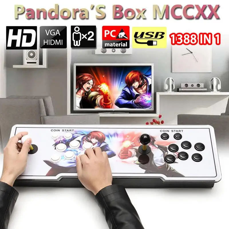 1388 Retro Pandora Box 6S Arcade Game Console Double Stick Cabinet TV Fighter