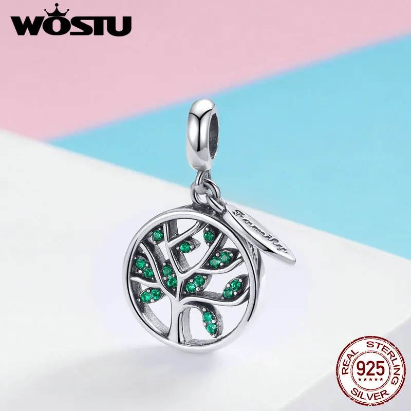 WOSTU Frühling Sammlung 925 Sterling Silber Lebensfähig Baum Charms Fit Armband & Armreifen Trendy Echtem S925 Schmuck Geschenk CQC947