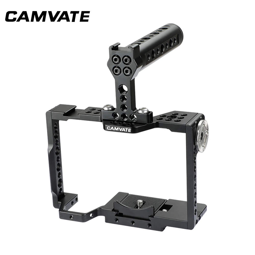 

CAMVATE QR Camera Cage With Rosette Mount & Aluminum Handgrip For a7 II, a7R II, a7S II, a7 III, a7R III, a9 Series C1997