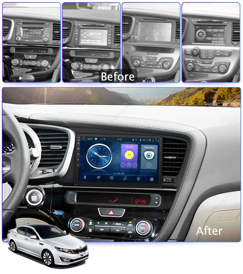  9 inch Android 8.1 Car gps With Touch screen Car Video player for Kia K5 2011-2015 Auto radio with 