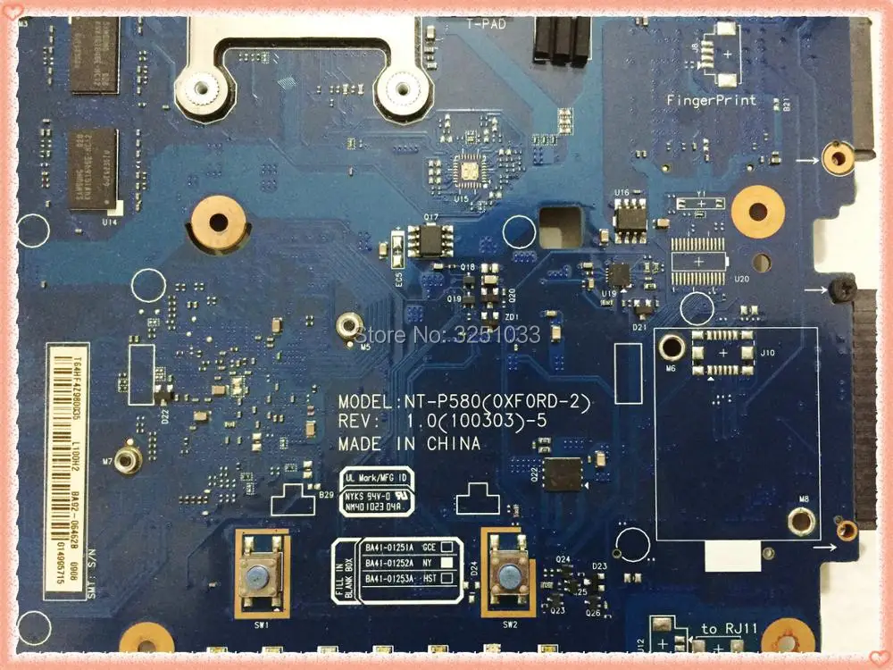 ل samsung P580 اللوحة المحمول BA41-1251A BA41-01252A BA41-01253A NT-P580 HM55 الضمان 60 يوما