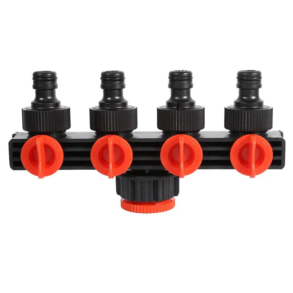 

Hot Sale 4 Way Hose Pipe Splitter Plastic Garden Drip Irrigation Watering Agricultural Tap Connectors Garden Water Connectors