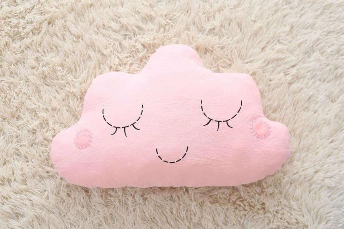 50 см милый мультфильм Kawaii облако смайлик розовый синий лицо мягкая плюшевая