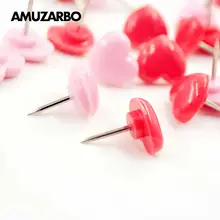 50 шт. в форме сердца Пластиковые пробковые доски булавки безопасности цветные нажимные булавки thumtack офисные школьные аксессуары
