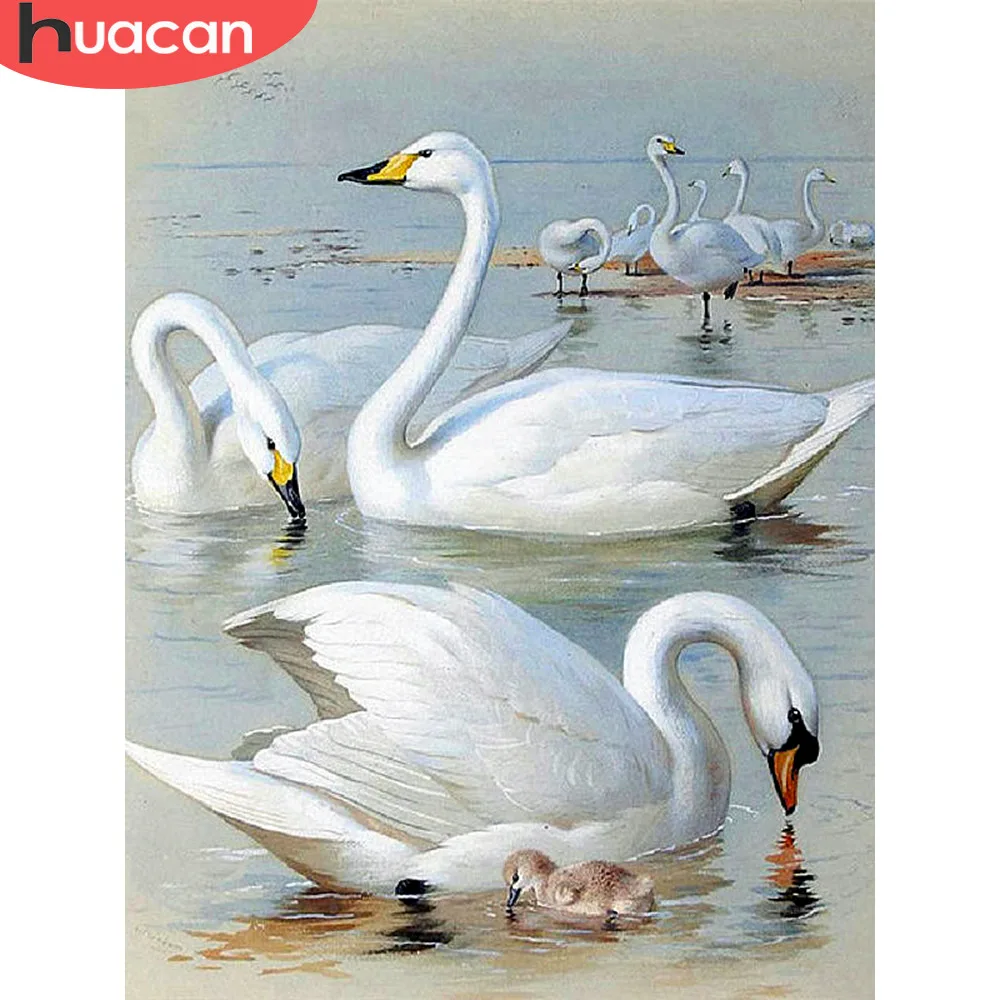 

HUACAN 5d Diamond Painting New Arrivals Animals Rhinestones Pictures Diamond Embroidery Home Decoration Swan Picture Beading
