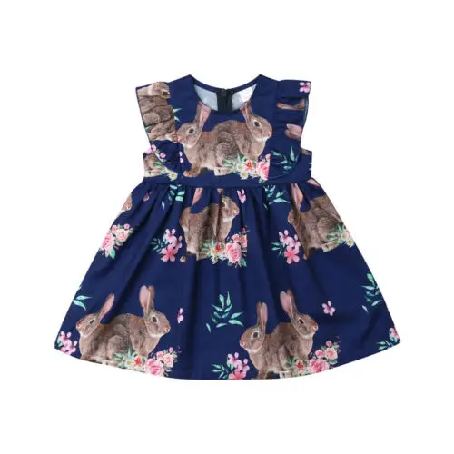 Пасхальная Одежда для новорожденных для маленьких девочек Пасхальный заяц с оборками хлопковая юбка-пачка вечерние платье наряды