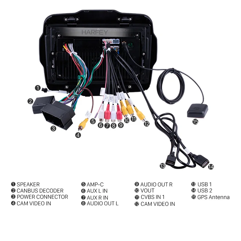 Clearance Harfey Car Multimedia Player for 2016 Jeep Renegade 9 inch Touchscreen Android 8.1 GPS Navi Radio with Mirror Link WIFI Music 4