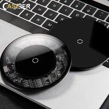 

CASEIER Ultra Thin Fast Qi Wireless Charger For iPhone 10 XR XS MAX X Wireless Charger Charging Chargers For Samsung S10 S10E