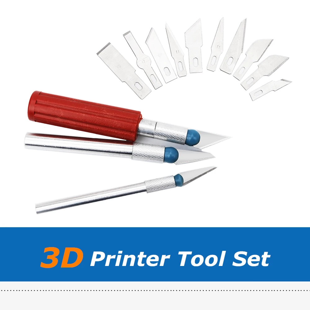 1 комплект, набор стальных лезвий для очистки 3D печати, набор ножей, инструмент для удаления и очистки материалов, аксессуары для 3d принтера
