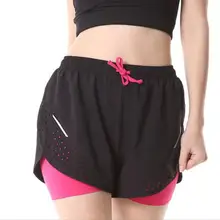 Двухслойный бег Шорты для Для мужчин быстросохнущие дышащие спортивные шорты для фитнес, марафон Sprint Шорты