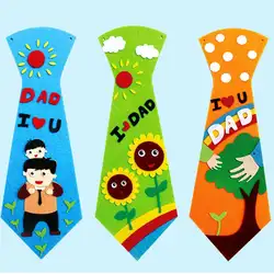 Креативные детские галстуки ручной работы обучающая игрушка день отцов Сделано с экологическими тканевыми материалами. Подарок