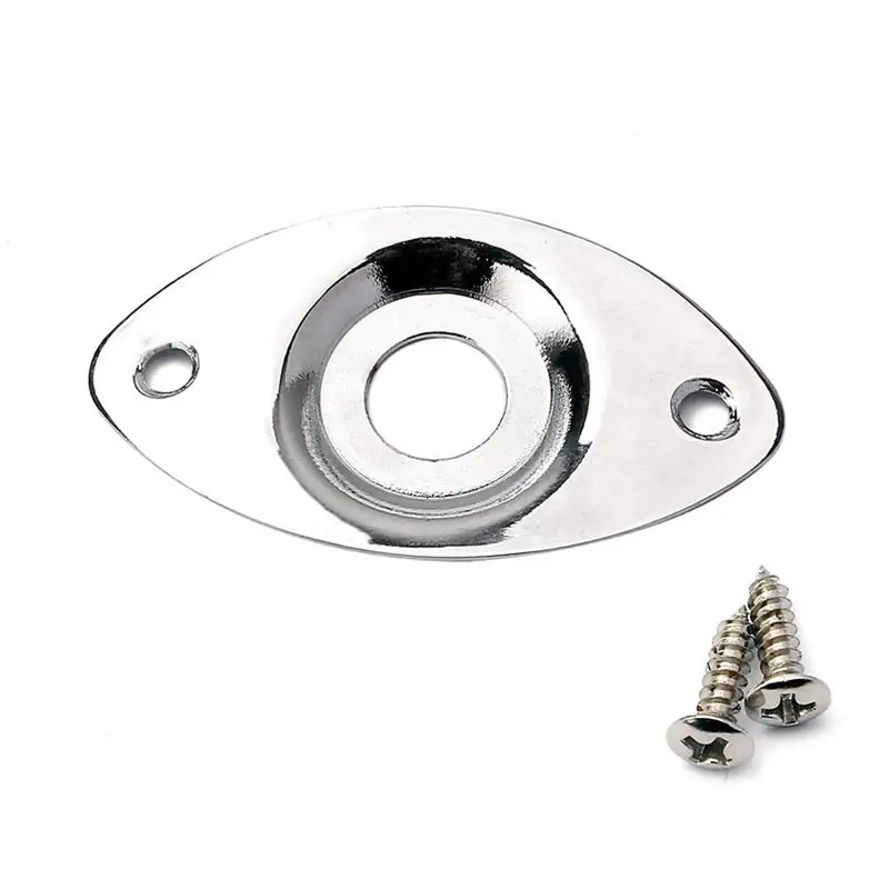 

Oval Style Guitar Jack Plate Electric Guitar Bass Output Input Jack Socket With 2 Mounting Screws for Electric Guitar