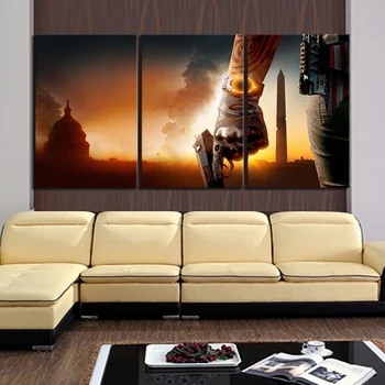 

3 Piece Shooting Game Poster Pictures Tom Clancys The Division 2 Poster Pictures Canvas Art Decorative Paintings for Wall Decor