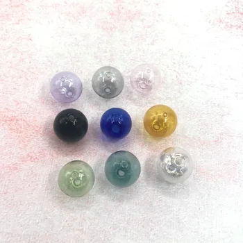 

100pcs/lot 18mm mix color glass globe double hole ball Glass bottle vial pendant diy jewelry findings supply charm accessories