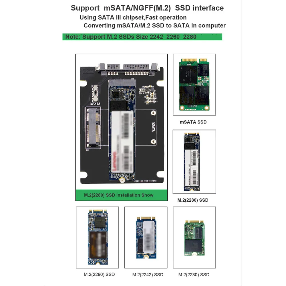 Адаптер карта расширения все 2 в 1 конвертер/адаптер Поддержка mSATA/M.2 NGFF SSD