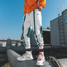 Men's Casual Pants 2019 Spring New Youth Pop Spring Exterior Tide Brand Original Contrast Casual Pants Pants Men's Men's Wear