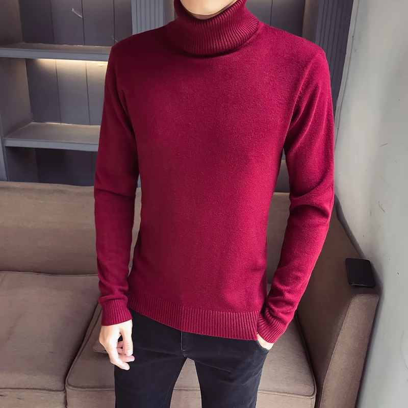 2018 Winter New Man Sweater dress pullover men Korean Self-cultivation High Lead Within Solid Color Knitting Upper Garment 2018 Winter New Man Sweater dress pullover men Korean Self-cultivation High Lead Within Solid Color Knitting Upper Garment