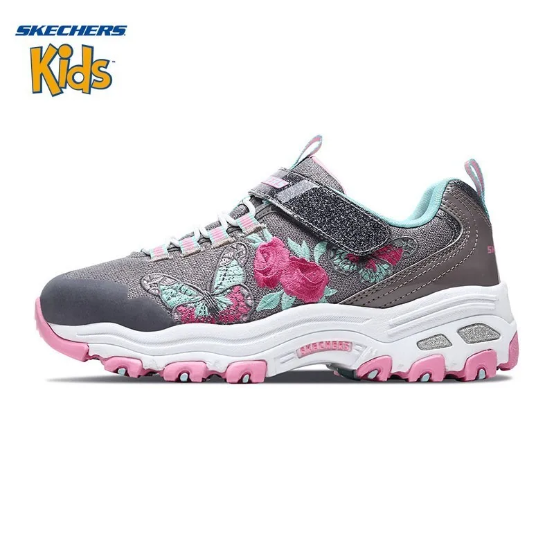 SKECHERS Skye Strange Girl New Pattern Lites Embroidered Split Joint Parenting Shoe Panda Casual Shoes 80523L