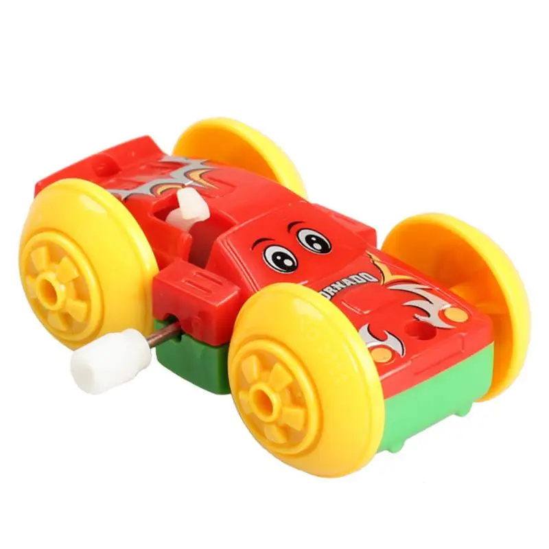 

Somersault Bounce Cars Cute Cartoon Two-sided Pattern Clockwork Pull Wind Up Funny Toys for Children Toys Playing Car