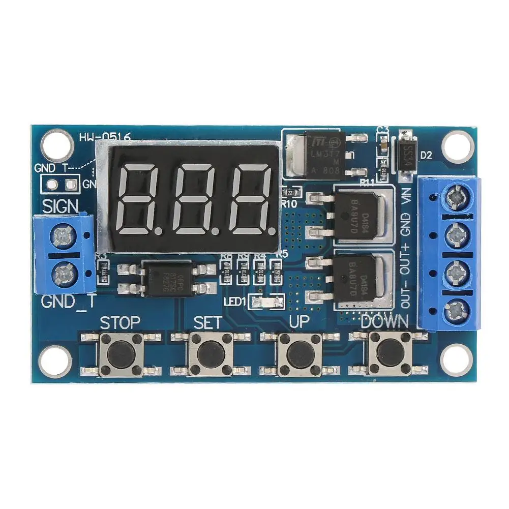 

Pulse Signal Cycle Delay Timer Switch dual MOS Control Board 12V-24V