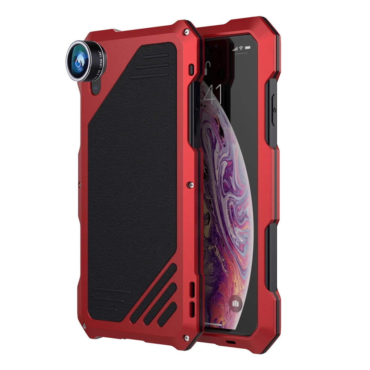 

For iPhone Xs Max Xr phone Case 360 Degree Protect Dustproof Shockproof Anti-scratch Phone cover with Special Effect Lenses capa