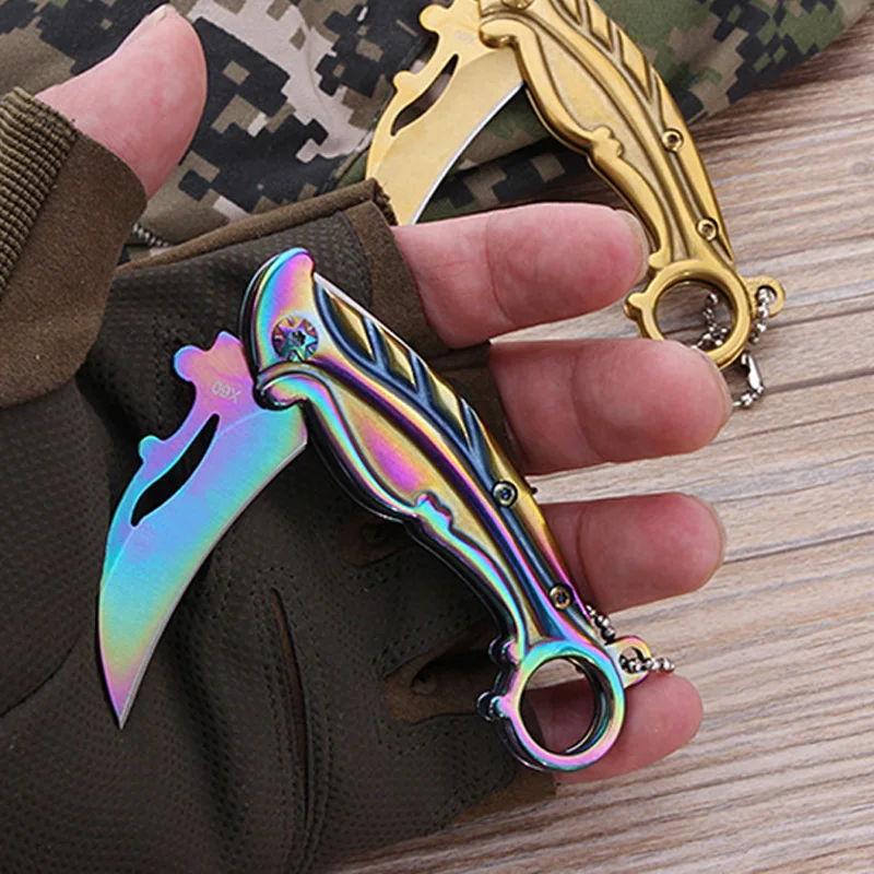 Складной нож Karambit CS GO, нож для выживания, охотничий складной нож, Карманный Походный ручной инструмент, клинок в форме клешни, тактический