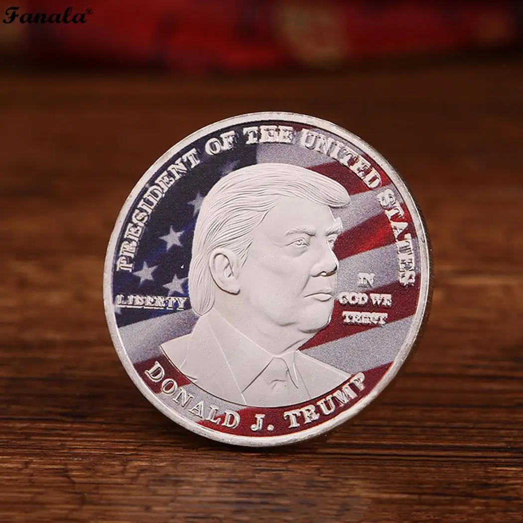 Art Collection US Flag Version Character Portrait Pattern Commemorative 3mm/0.12inch Coin Plated | Дом и сад