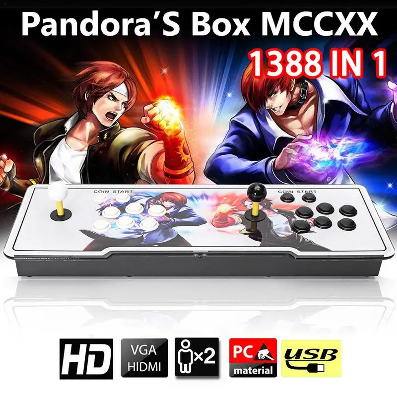 1388 Retro Pandora Box 6S Arcade Game Console Double Stick Cabinet TV Fighter