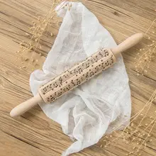 Новые творческие музыкальные ноты деревянный Скалка тиснение выпечки печенье лапша печенье, фондан, пирог эвкалипта узорчатый ролик