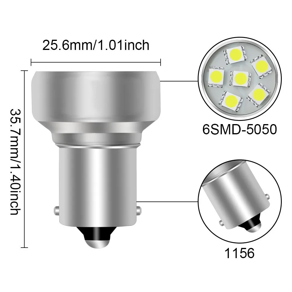 2PCS1156 1157 6SMD P21W BA15S 5050 автомобилей сигнала поворота Стоп сигнал Фары заднего хода