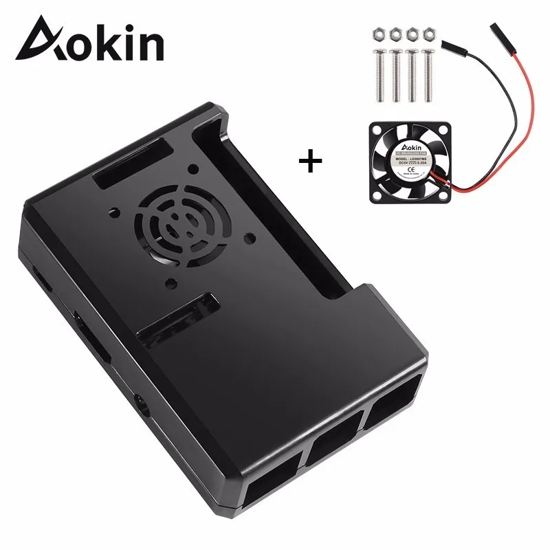 Aokin для Raspberry Pi 3 B Plus чехол 4 Цвета ABS Защитный корпус съемный чехол с охлаждающим вентилятором для Raspberry Pi 3 B+/3/2/B