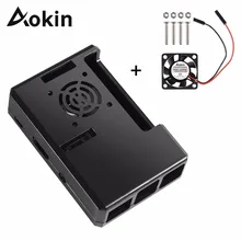Aokin For Raspberry Pi 3 B Plus Case 4 Color ABS Protective Shell Removable Case With Cooling Fan For Raspberry Pi 3 B+/3/2/ B+