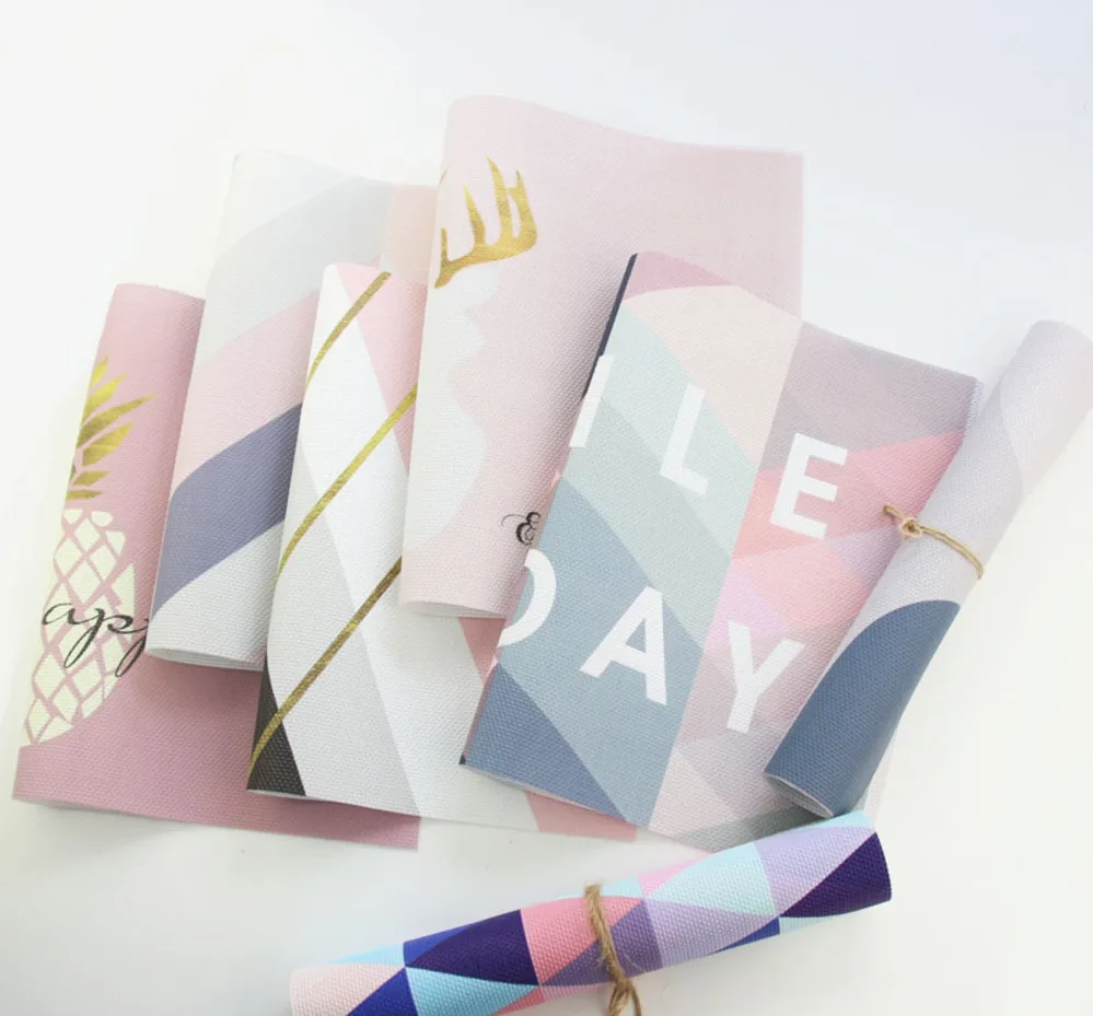 شيك لطيف قطع قماش توضع تحت الأغراض المختلفة مصنوعة من الكلوريد متعدد الفينيل المائدة سادة طاولة طعام حصيرة كوستر الحرارة العزل المضادة للان...