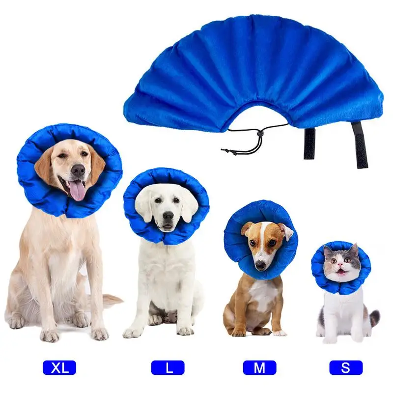 

Inflatable Dog Collar Pet PVC Short Plush Ring Anti-smashing Adjustable Beauty Recovery Protective Collar For Pet Dogs